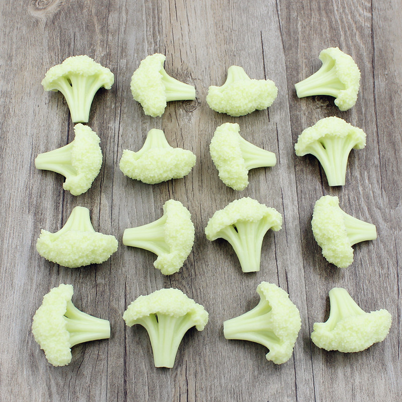 6 PCS Artificial PVC Cauliflower Broccoli Slices Model Simulated Fake ...