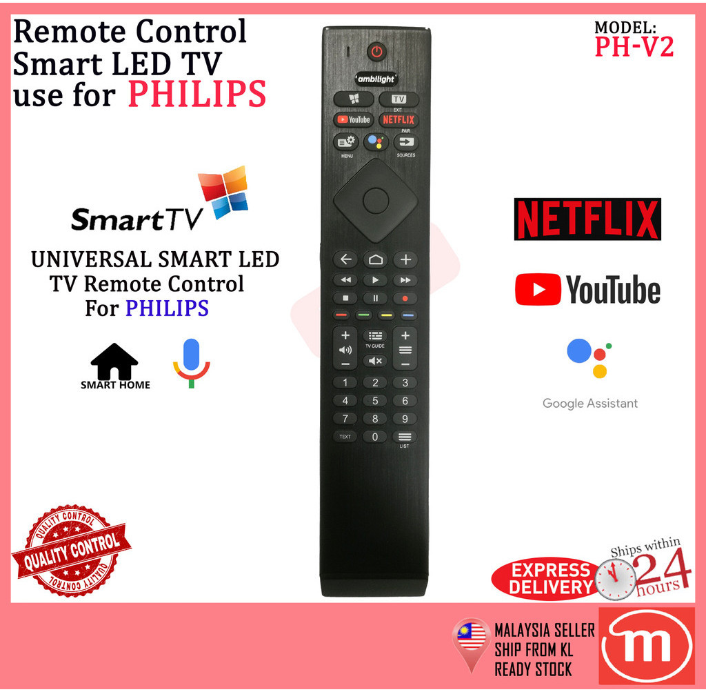 PHILIPS SMART LED TV VOICE REMOTE CONTROL HUAYU (PH-V2) | Shopee Malaysia