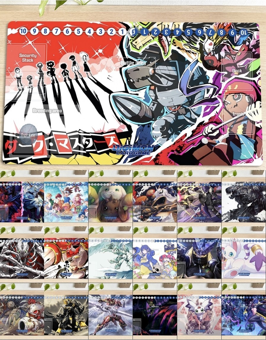 Digimon TCG Playmat - BlackWarGreymon Design, 24x14 Inches, Non-Slip Rubber  Back