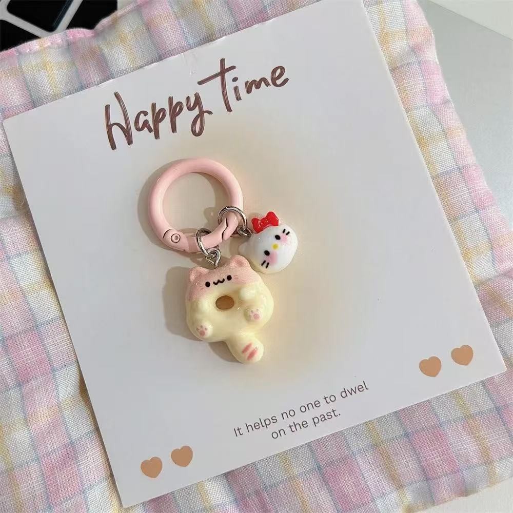 Original Cute Cartoon Donut Cat Key Ring Siamese Cat KTins Style ...
