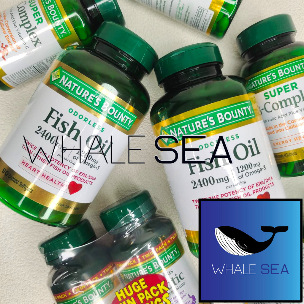 Nature's Bounty Odorless Fish Oil 2400 Mg (90 Coated Softgels) Shopee
