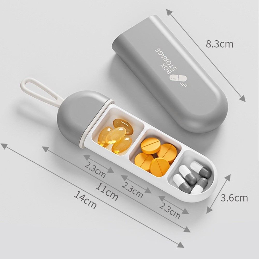 Travel Pill Box Mini Air Tight Pill Box Portable Daily Medicine ...