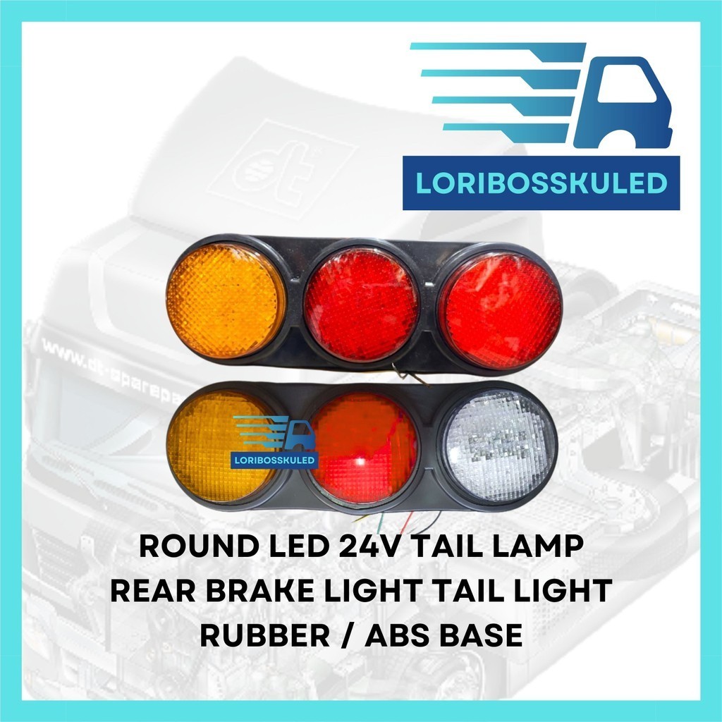 BOSSKU ROUND LED 24V Tail Lamp Rear Brake Light Tail Light Rubber / ABS ...