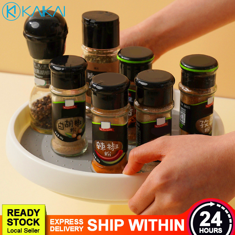 🔥 VERSATILE 🔥 360° Rotating Kitchen Storage Tray Condiment Spice Rack ...