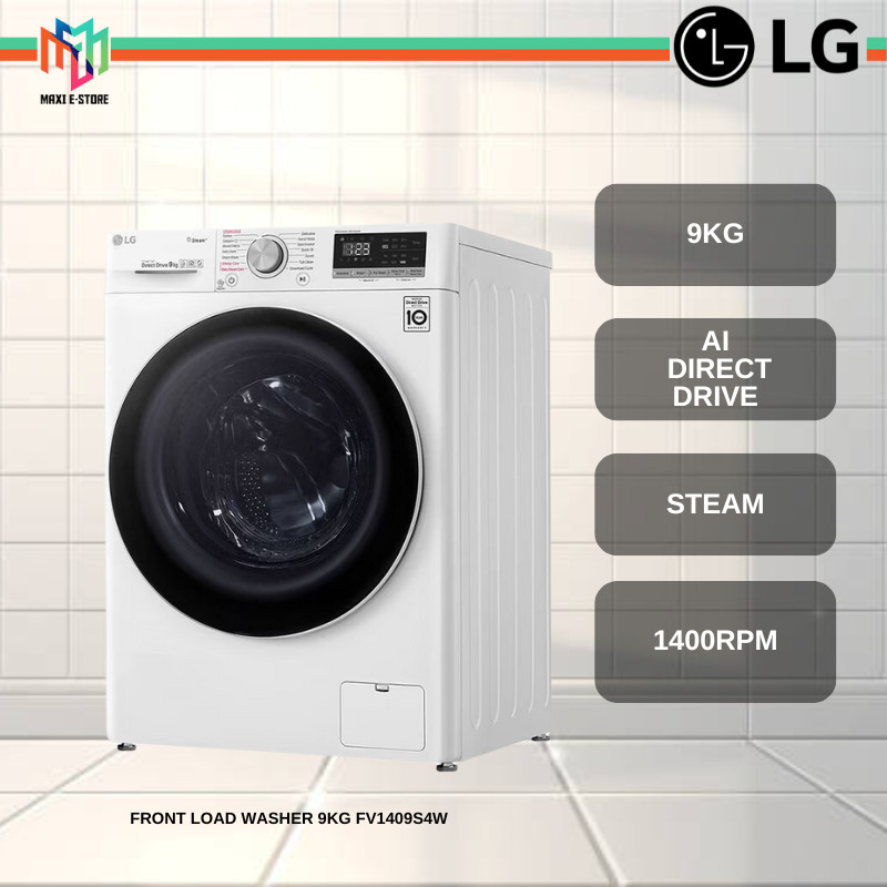 LG FV1409S4W / FV1209S5WA 9kg Front Load Washer with AI Direct Drive