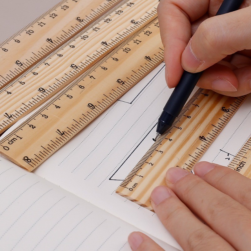 Simple Single Sided Scale Wooden Ruler Mathematics Courses Drawing ...