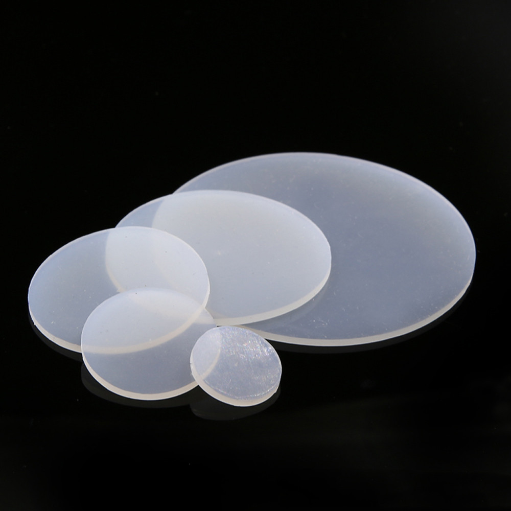 4pcs Solid Round Silicone Rubber Sheets Pads White Self Adhesive Seal ...