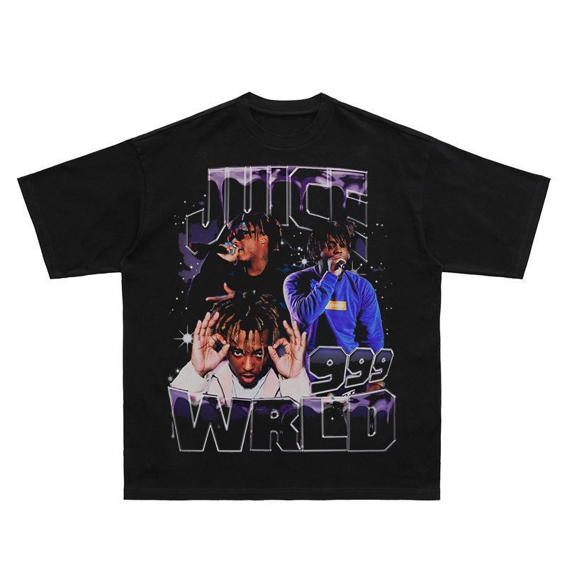 JUICE WRLD Juice World Rap T-shirt Rap T Men's L size cotton black type Vintage Second Hand
