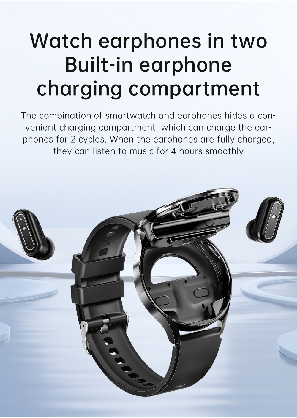 2024 New For HUAWEI Xiaomi Smart Watch With Earbuds TWS Bluetooth 2 in 1 Earphone Heart Rate Blood Pressure Monitor Sports Watch Shopee Malaysia