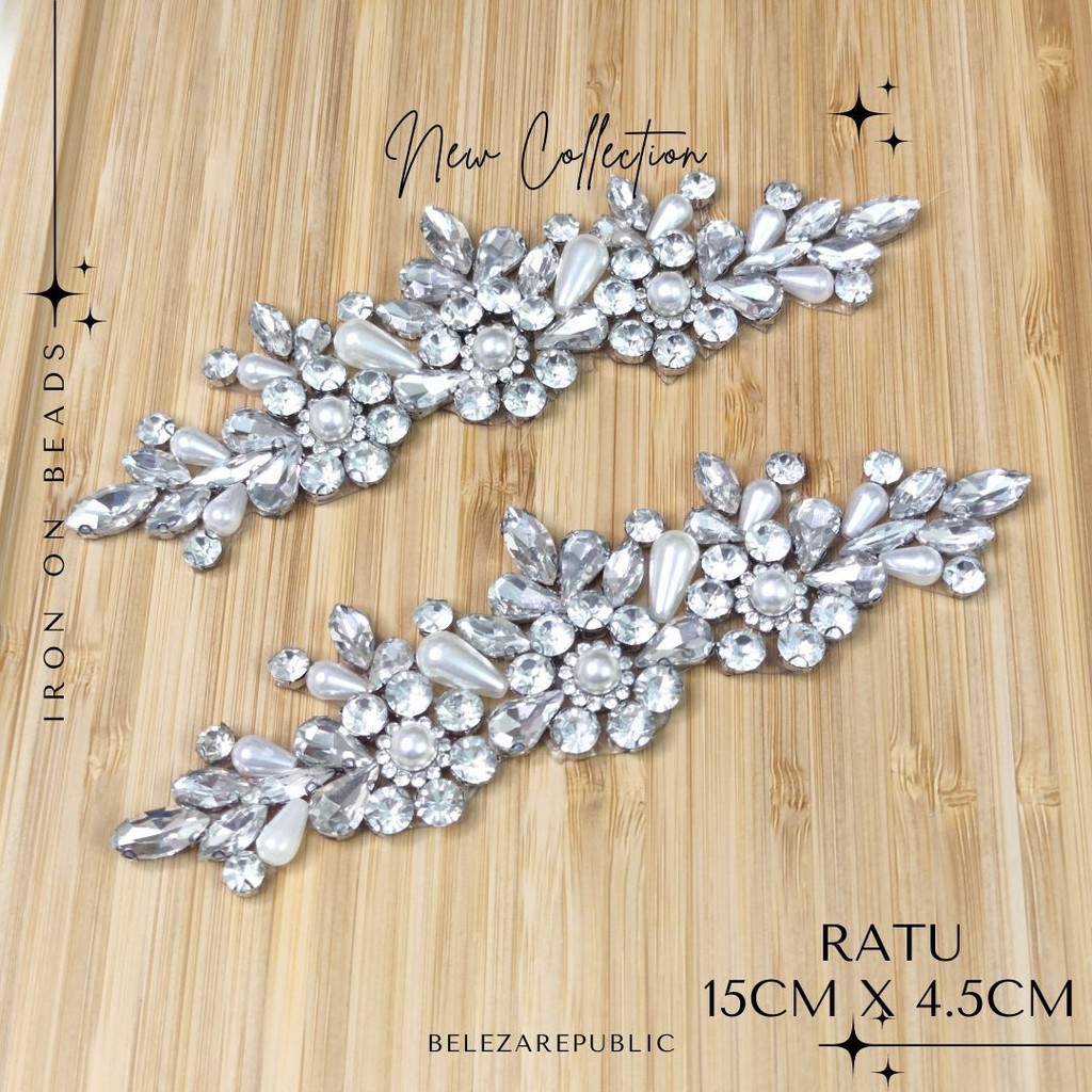 2pcs Beleza Iron on Beads Manik Tampal Pakai Seterika Tanpa Gam dan ...