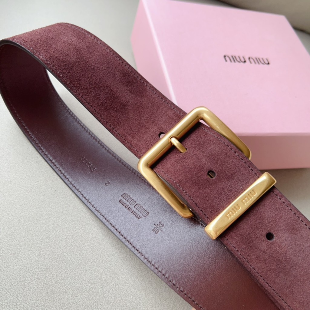 Top Grade Quality Elegant Minimalist Design 50MM Suede Belt Leather Belt  With Gifts Box Set