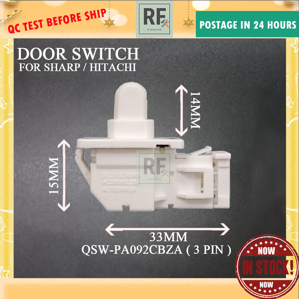 SHARP HITACHI 3 PIN REFRIGERATOR FREEZER FRIDGE FAN LIGHT SWITCH ...