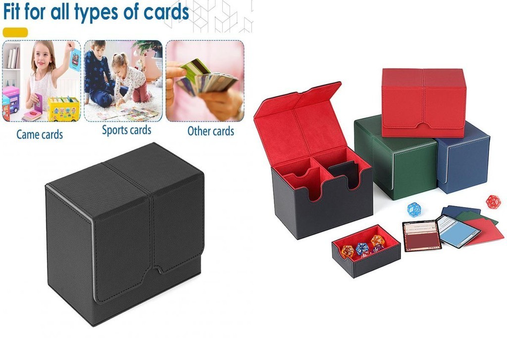 BL- Card Protective Case Trading Card Organizer Capacity Faux Leather ...