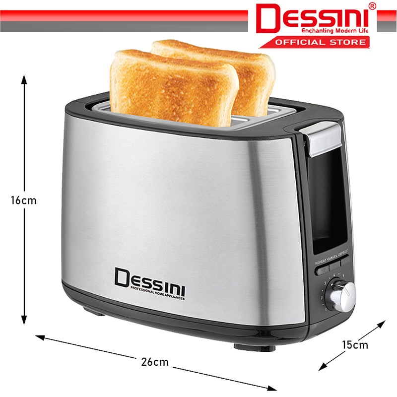 DESSINI ITALY Double Sided Electric Bread Toaster Sandwich Maker 7 ...