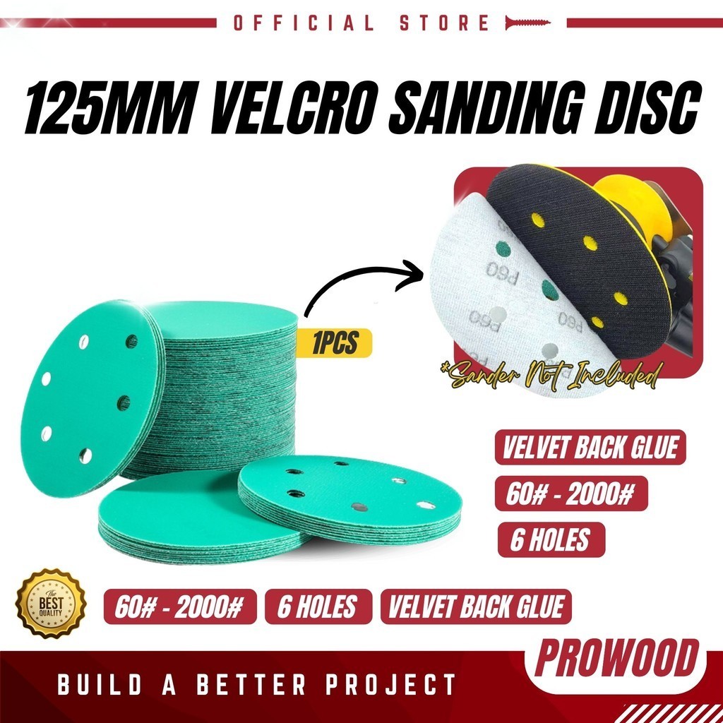 1pcs 6 Holes Sanding Disc Replacement Velcro Green 125mm ( 60# - 2000 ...