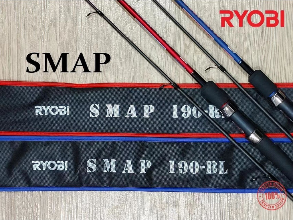 ⭐RYOBI SMAP SPINNING FISHING ROD (RD/BL) | Shopee Malaysia