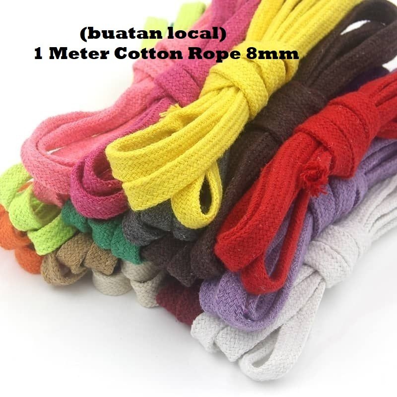 5 Meter Cotton Tape Cotton Rope 8mm Hollow Flat Twisted Cord Cotton ...