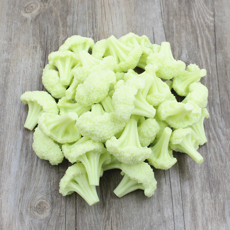 6 PCS Artificial PVC Cauliflower Broccoli Slices Model Simulated Fake ...