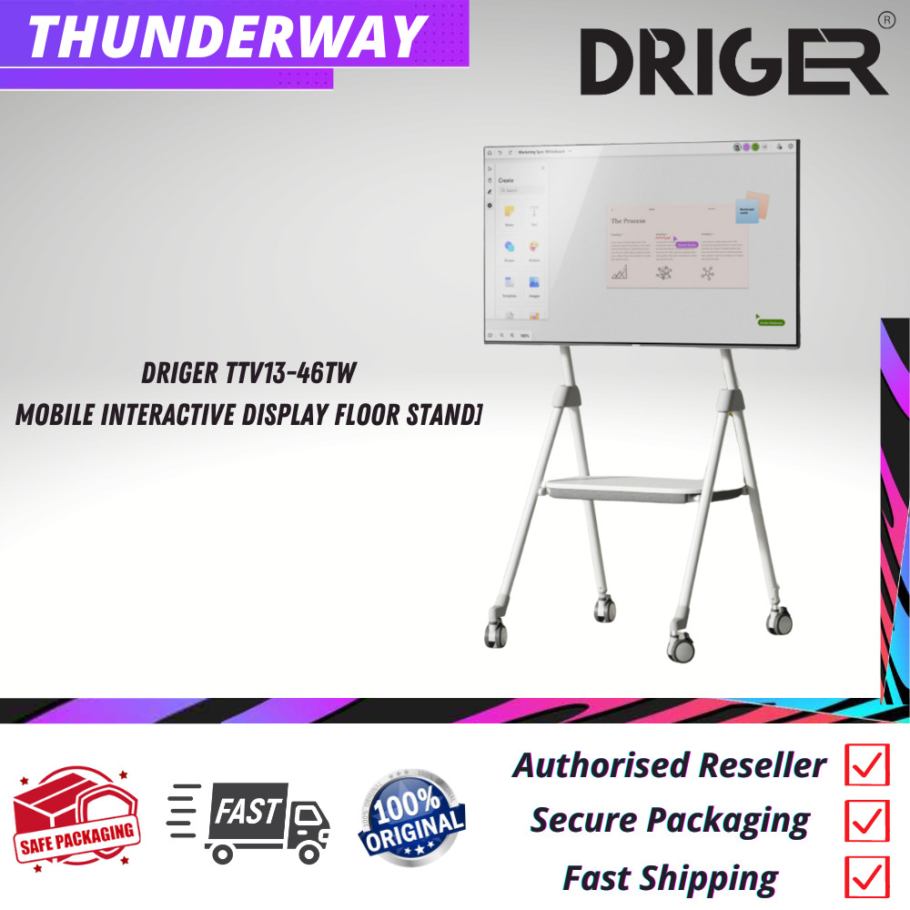 Driger Rotatable TV Trolley Car Interactive Smart Board Digital Signage ...