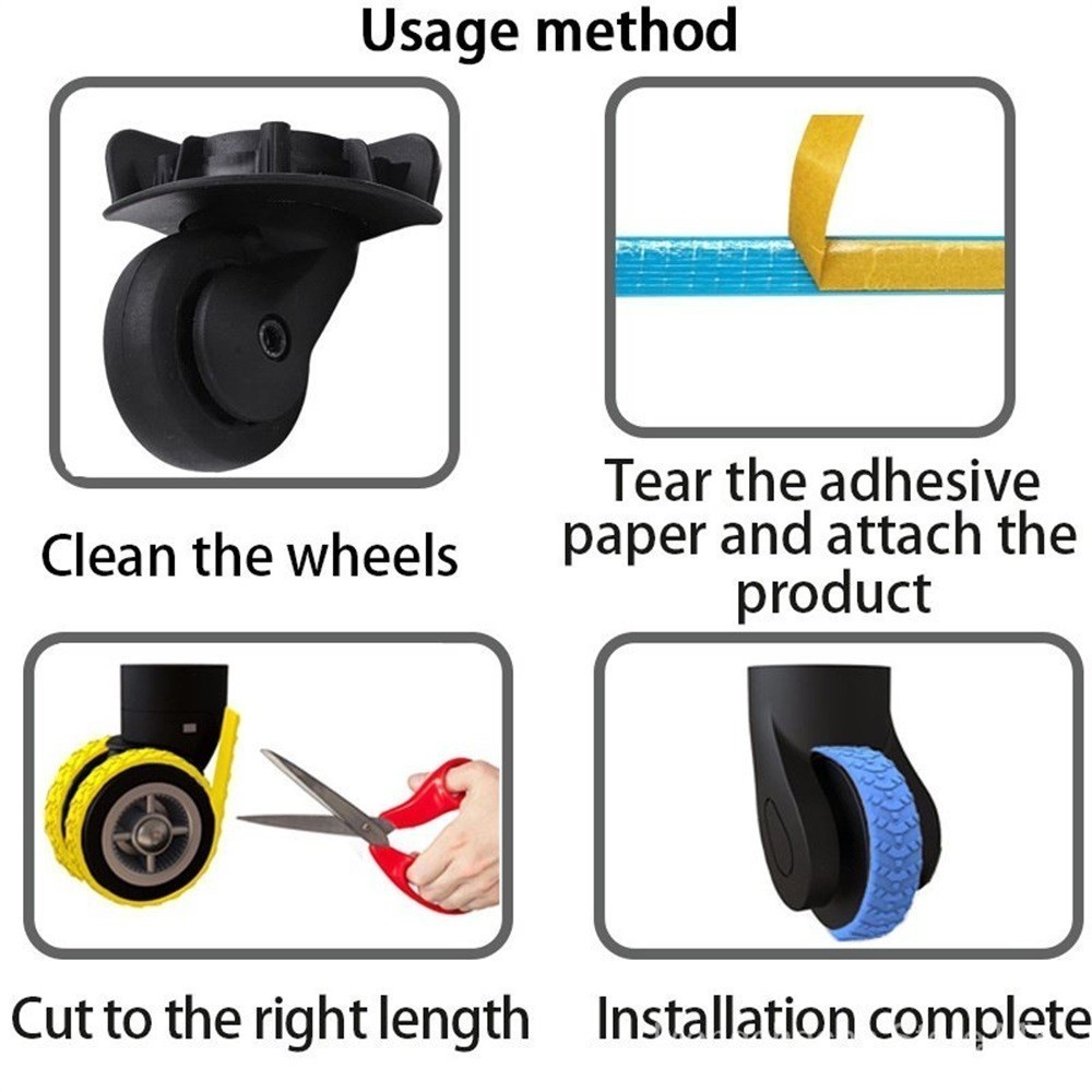 2024 New 8pcs Upgrade Thicker Luggage Wheel Protection Cover, Silicone ...