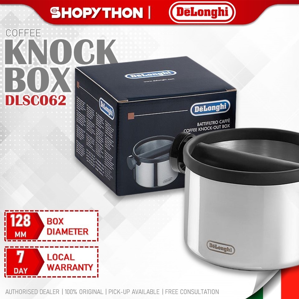 DELONGHI Coffee Knock Box DLSC062 (128mm) Polished Stainless Steel Body