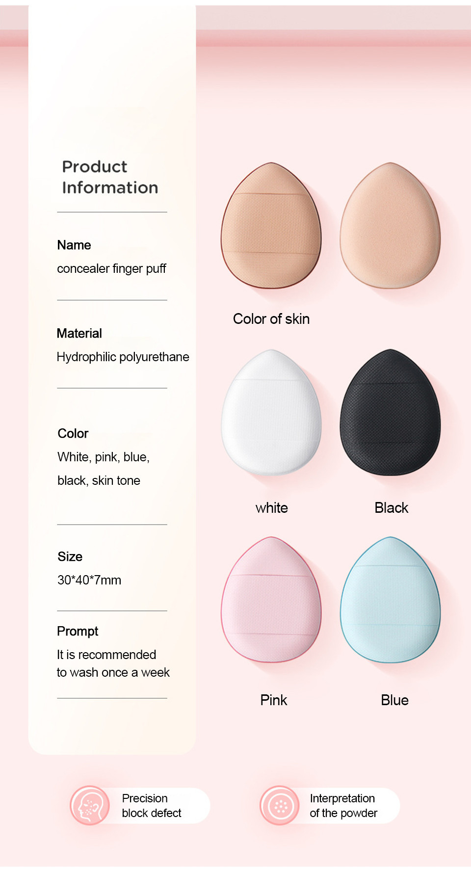 Mini Finger Powder Puff Makeup Sponge 5/10Pcs,Concealer Foundation ...