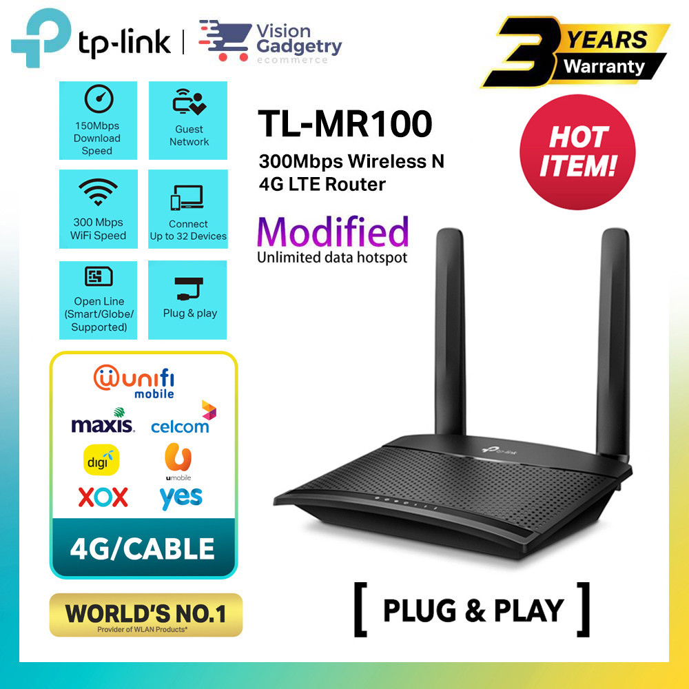 TP-Link TL-MR100 TL-MR105 Sim Card Router 300Mbps Wireless N 4G LTE ...