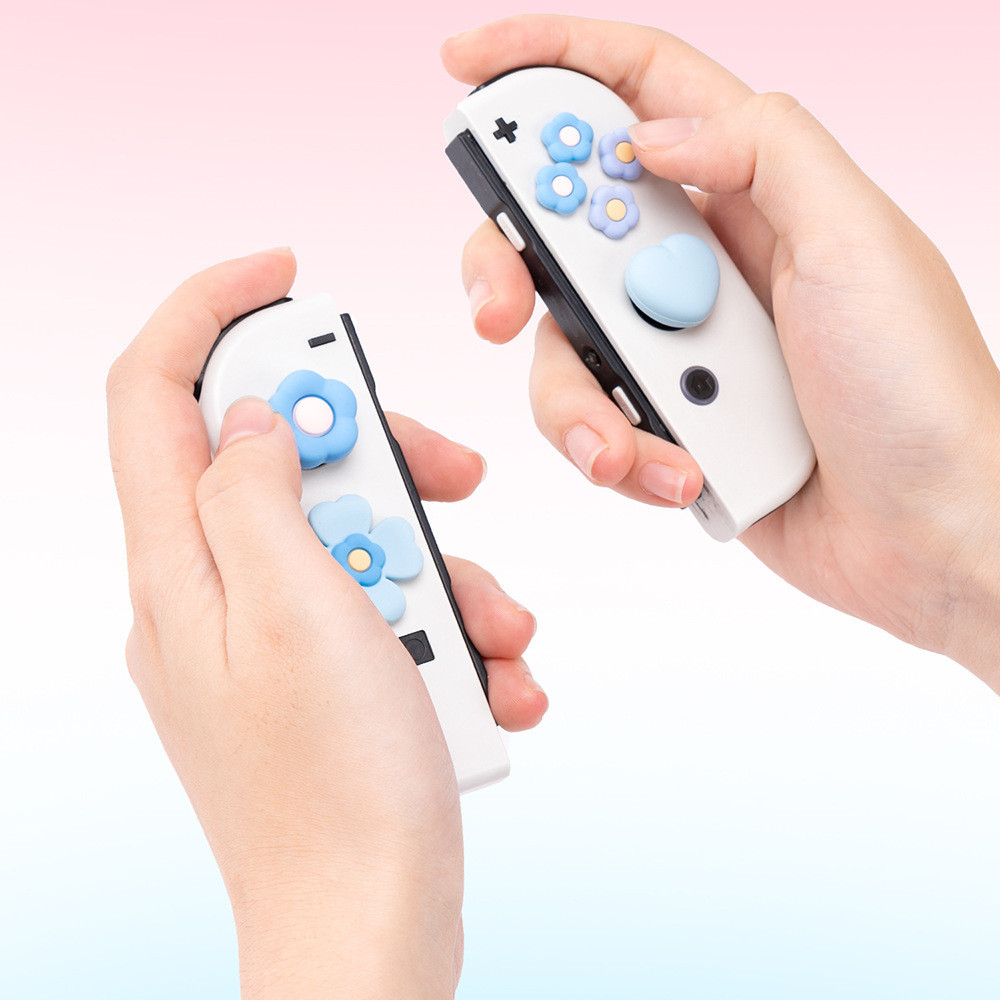 GeekShare Cross D-Pad Button Caps Thumb Grips Set Silicone ABXY Key ...