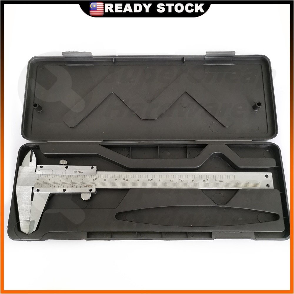 6" Steel Vernier Caliper Gauge Lockable Head 0150mm 0.05mm Metal Calipers Gauge Micrometer