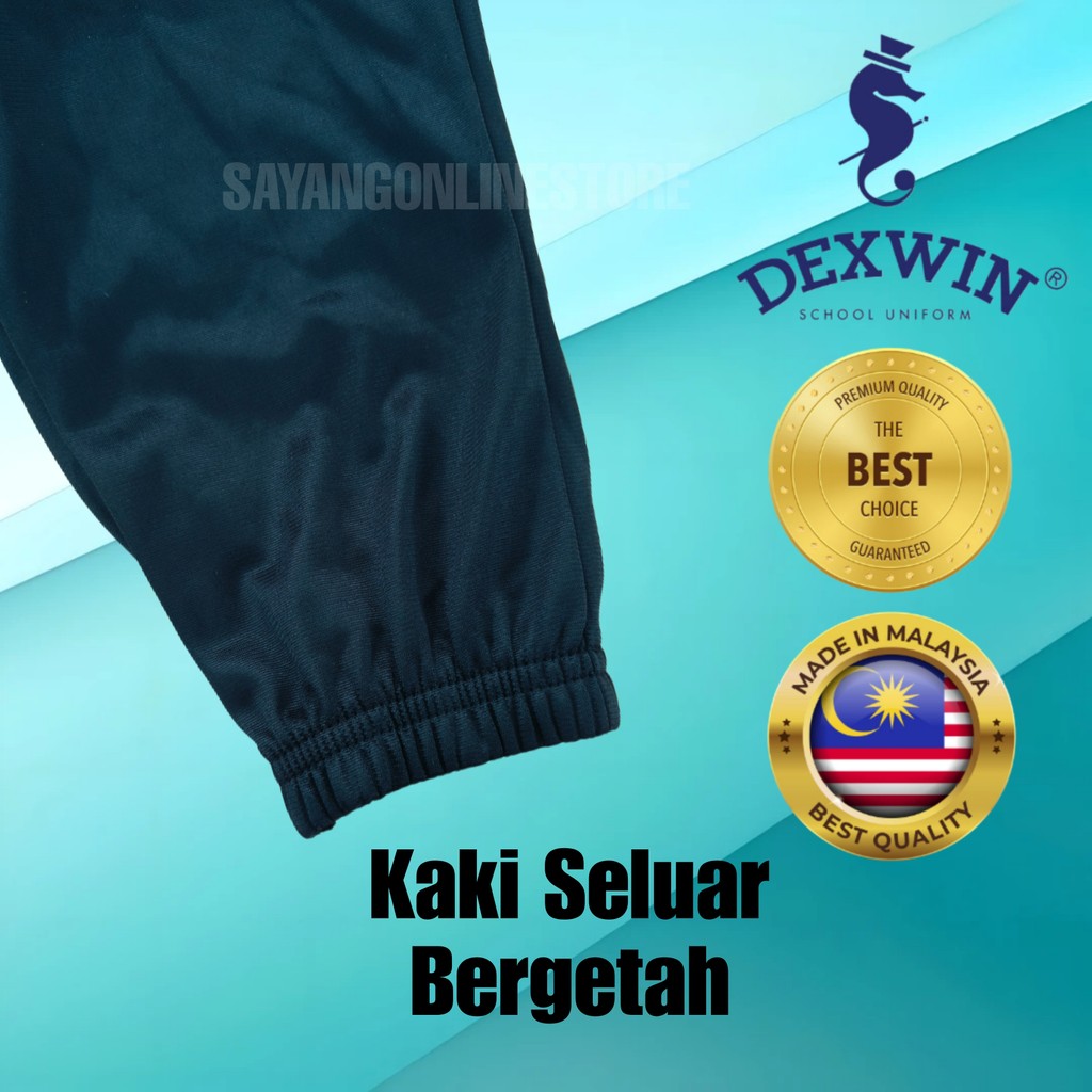 Dexwin 780 Seluar Track Sport Pants Hitam Biru Long Pants Tracksuit ...
