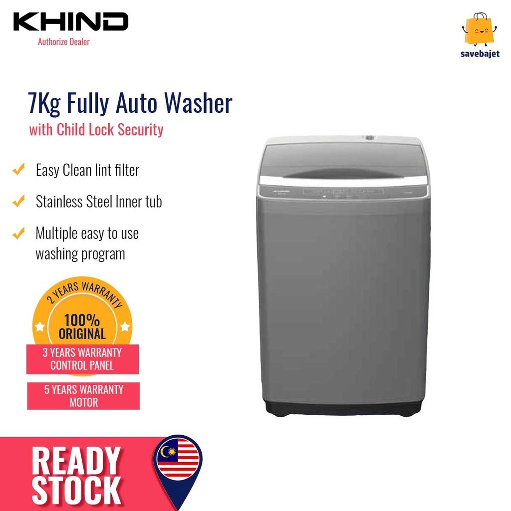 KHIND Mesin Basuh Fully Auto Washing Machine (7kg) WM70A | Shopee Malaysia