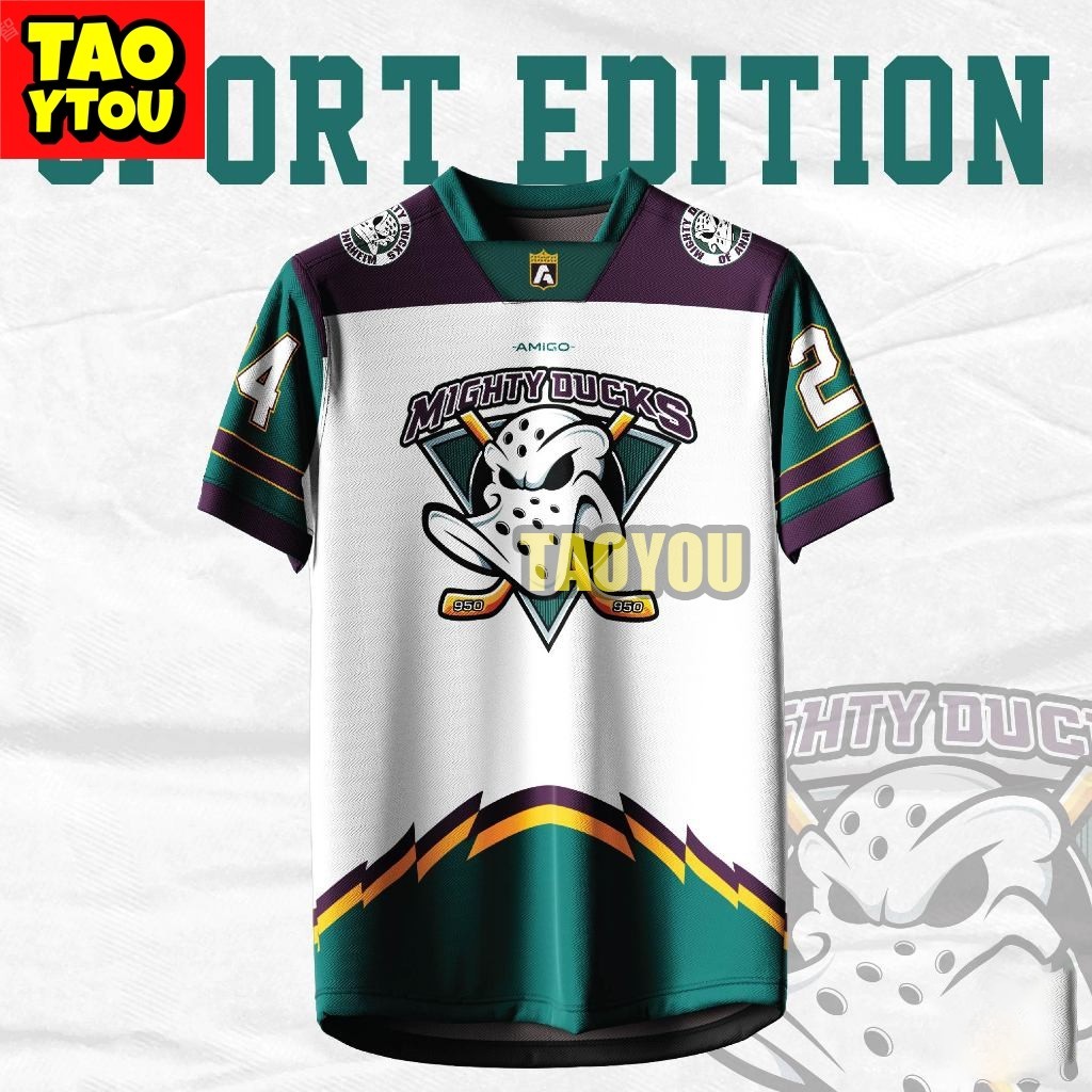 2024 NFL Sublimation Microfiber Jersey tshirt Design Mighty Ducks baju ...