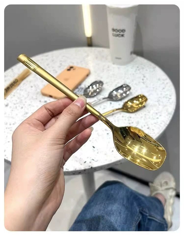 Sudu🥄长柄勺子 Long Handle Spoon 不锈钢汤匙精致高颜值家用餐具喂饭韩式勺西瓜勺子 Stainless Steel ...