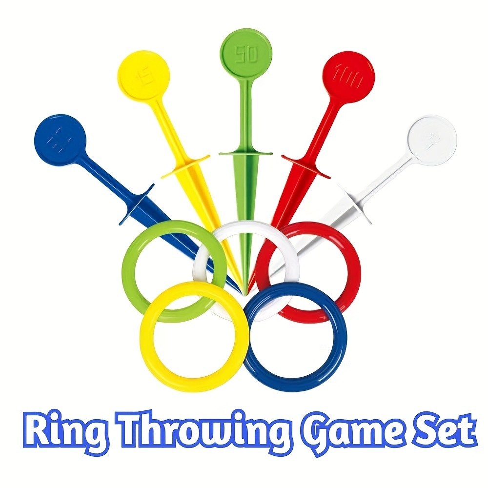 Fun Outdoor Sports Game Set for Kids & Adults - Rainbow Throwing Rings ...
