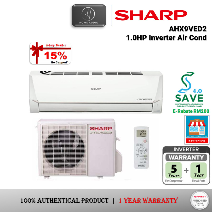 Sharp Air Cond Inverter 10hp R32 J Tech Inverter Air Conditioner Ahx9ved2 Aux9ved Shopee 3930