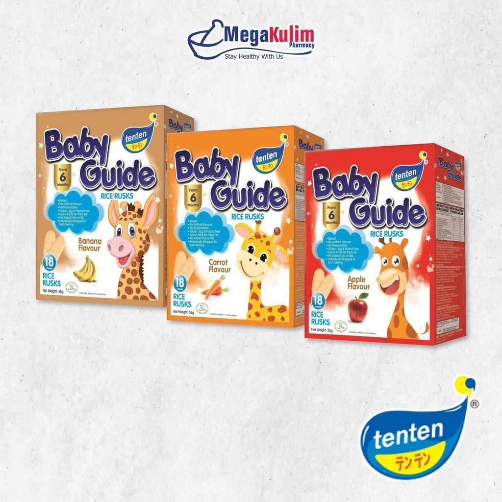 TenTen Baby Guide Rice Rusk 36g (Banana / Carrot / Apple) | Shopee Malaysia