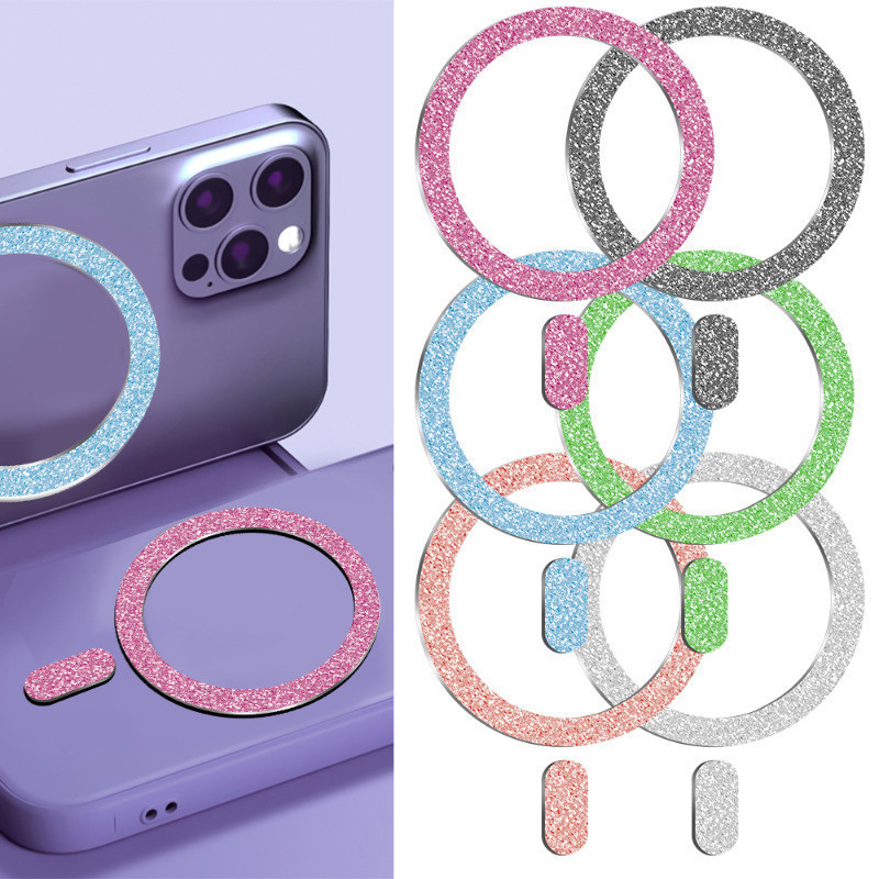 Metal Magnet Ring Sticker - Compatible For iPhone 15 Pro Magsafe ...