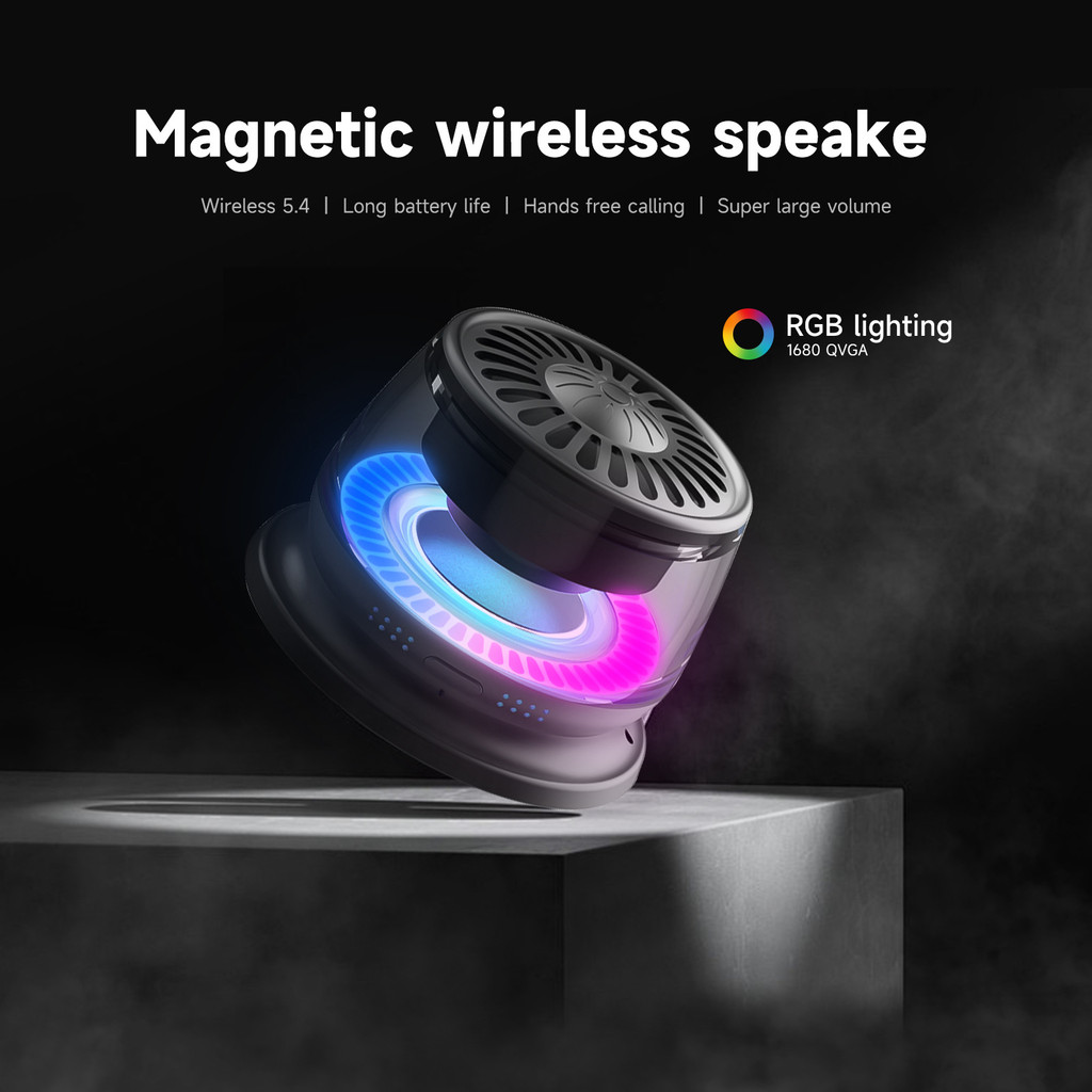 Wireless Bluetooth Speaker RGB LED Magnetic Loudspeaker Deep Bass Sound ...