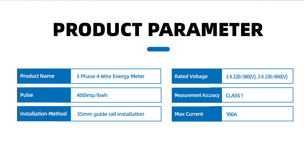 Din Rail 3 Phase 4 Wire Electronic Watt Power Consumption Energy Meter ...