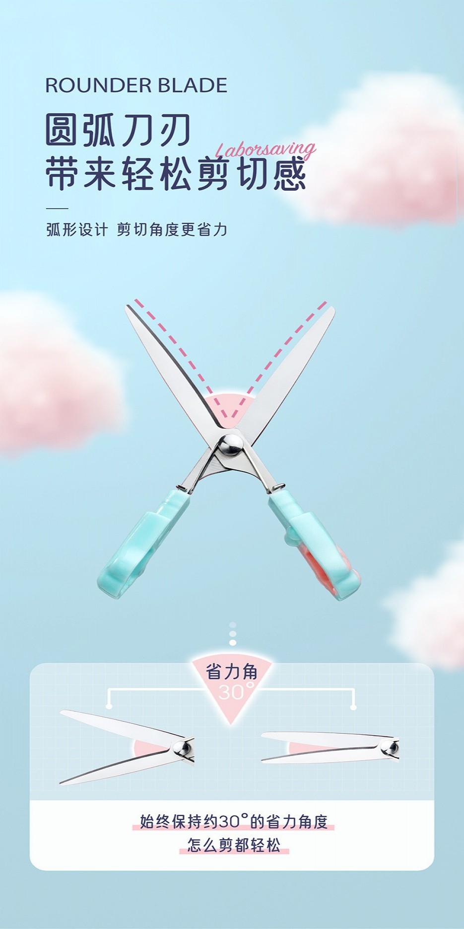 Mr. Paper Single pack Scissors Cute cartoon Cat paw gradation candy ...