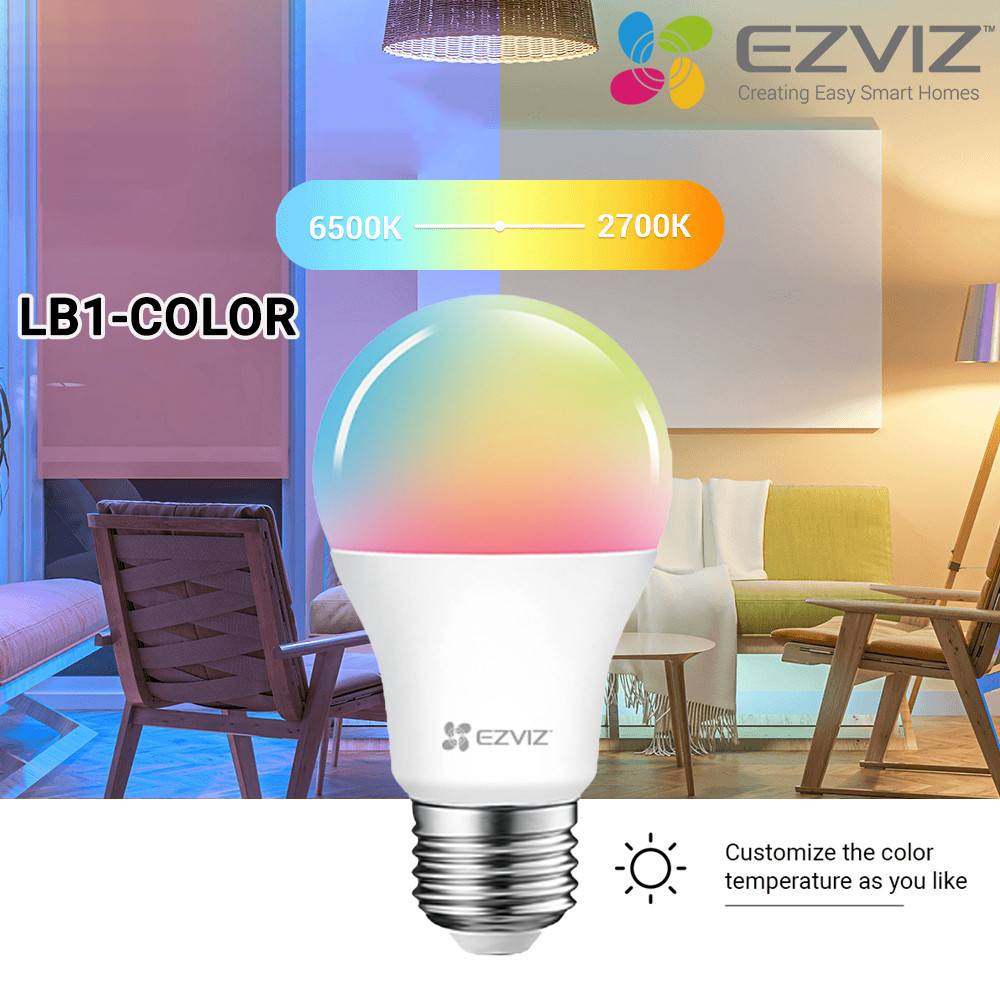 Ezviz LB1 Smart LED Wi-Fi Color Light Bulb Energy-Saving Voice Control ...
