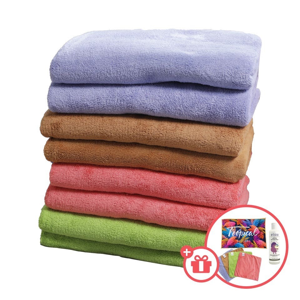 [ Official Eliza ] Version 4 Eliza Microfiber Bundle Bath Towel Four ...