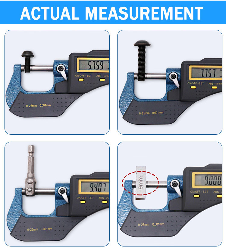 0-25mm 0.001mm Steel Electronic Outside Digital Micrometer Screw Large ...