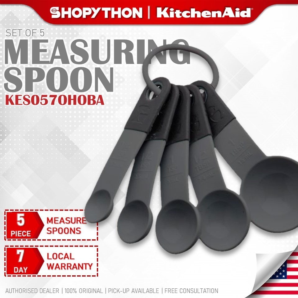 KITCHENAID Set of 5 Measuring Spoons KES057OHOBA (Onyx Black) Good ...