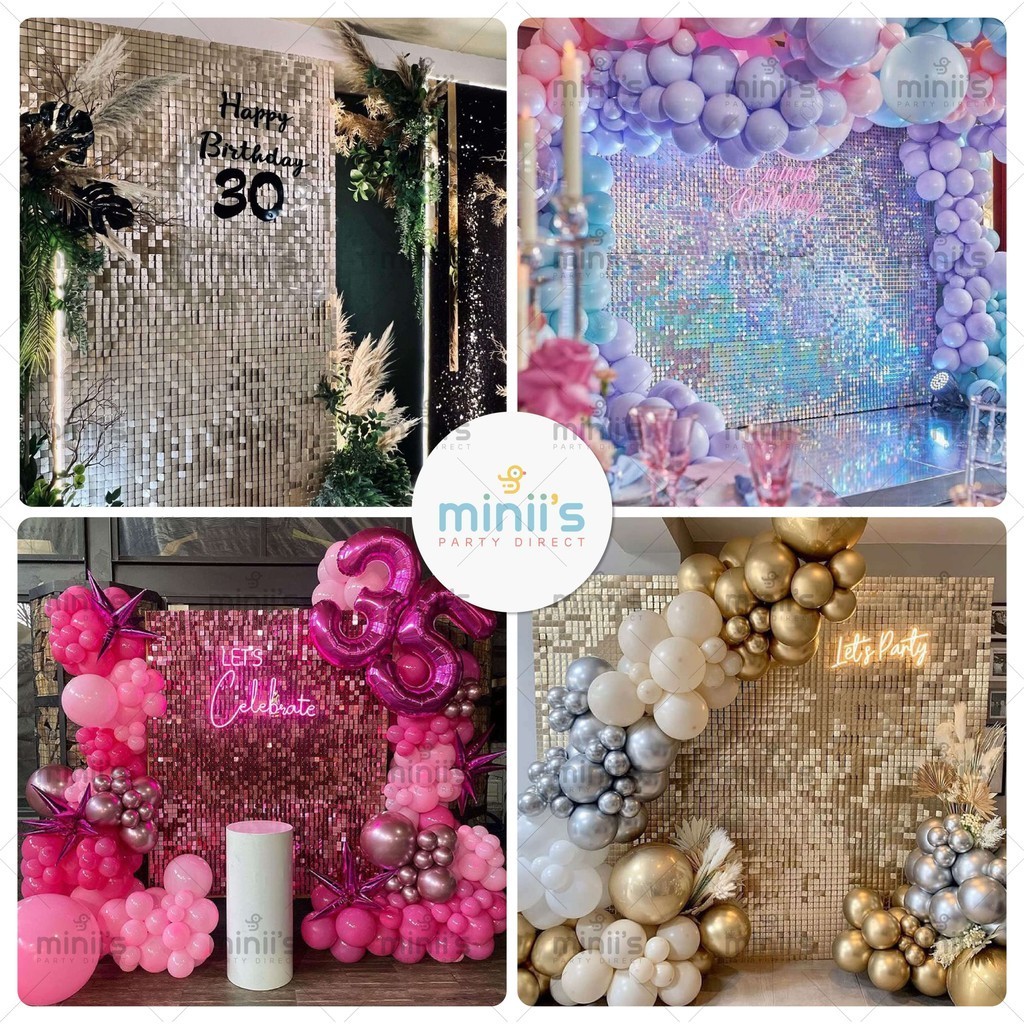 MINIIS Sequin Backdrop Decoration Glitter Backdrop Panel Sequin Wall ...