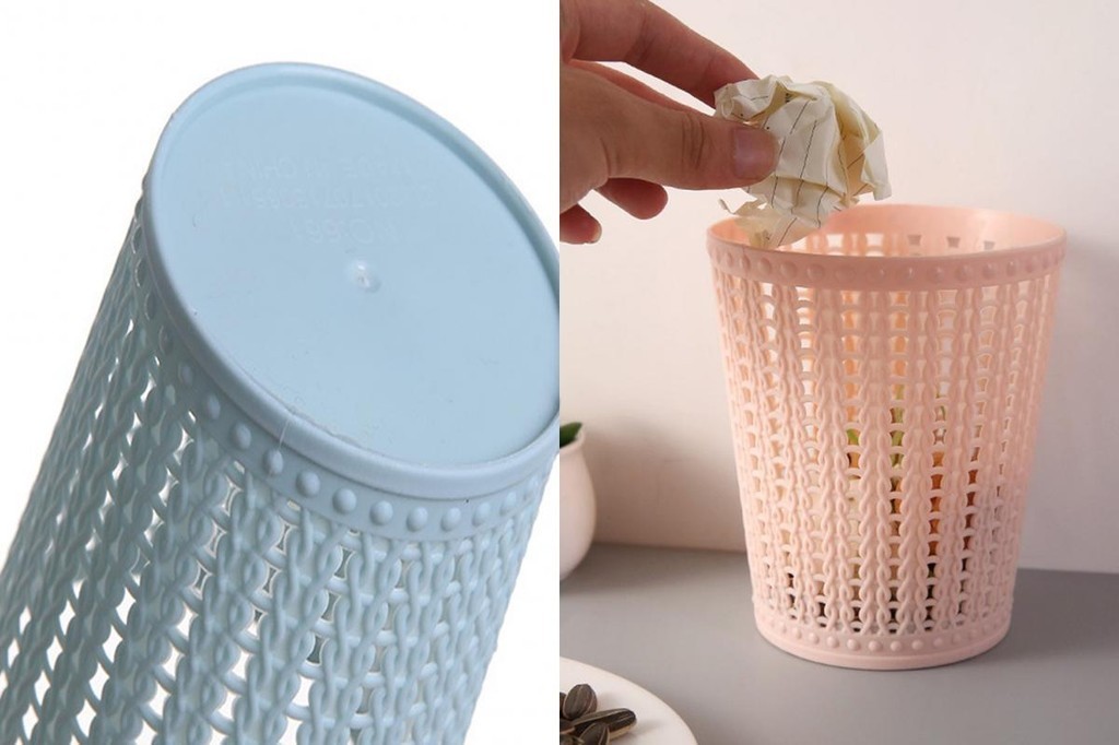Small Trash Can for Bathroom Desktop Mini Trash Can Solid | Shopee Malaysia