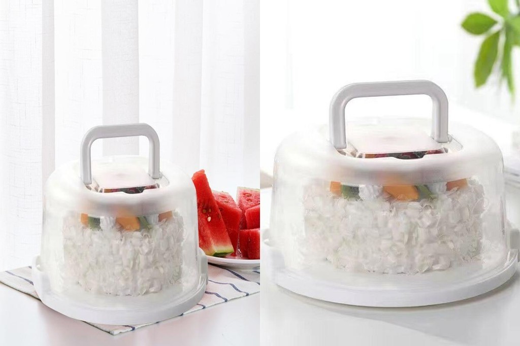 Banjarin Locking Buckle Cake Carrier Cake Box Secure Locking Plastic ...