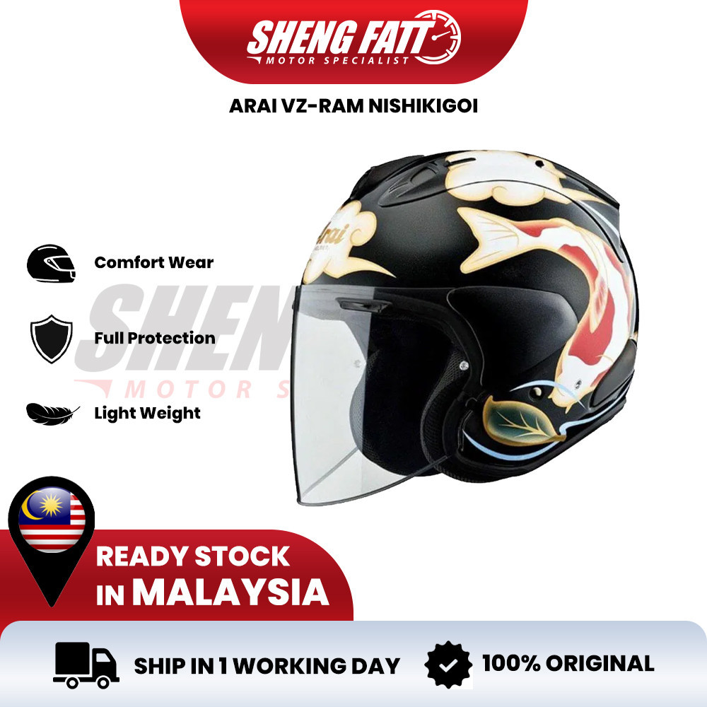 ARAI VZ-RAM NISHIKIGOI Helmet Motor Visor Topi Keledar Keselamatan Open Face Original Superbike SIRIM VZ RAM Motorcycle