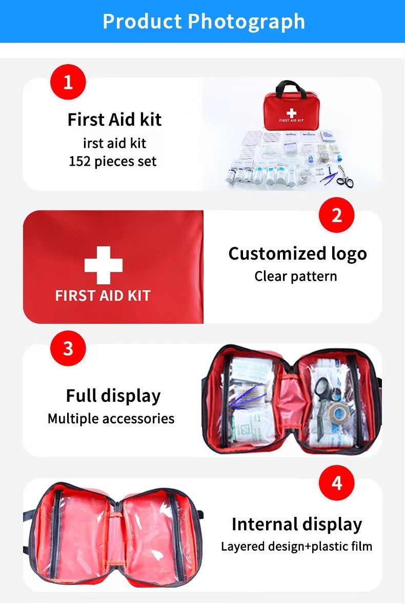 LUC 152pcs emergency accessories combination first aid box multi ...