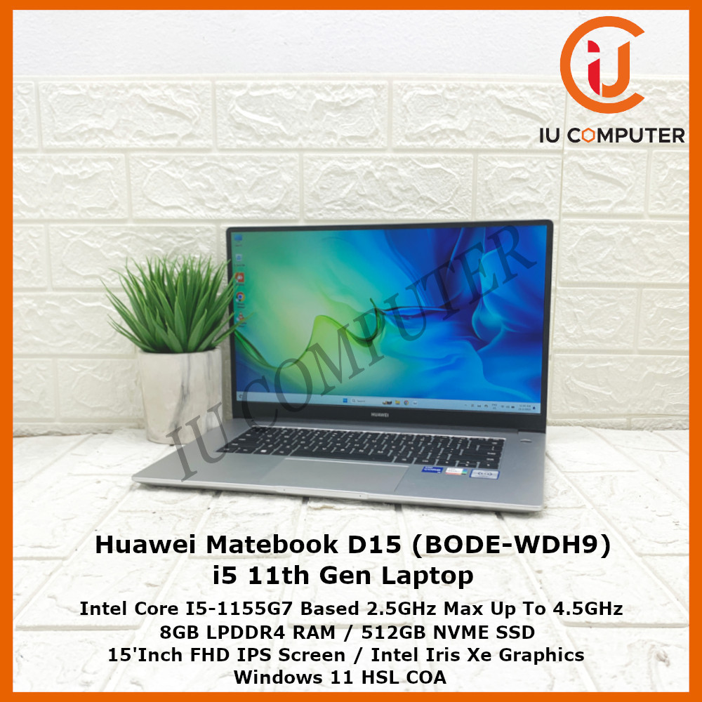 HUAWEI MATEBOOK D15 BODE-WDH9 INTEL CORE I5-1155G7 8GB RAM 512GB NVME ...
